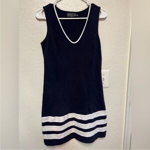 Navy and White Striped Mini Dress